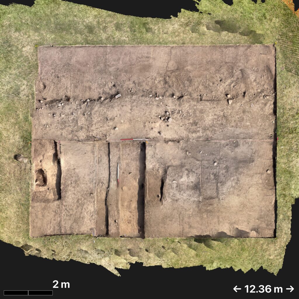 Drone photo from above of excavation site.