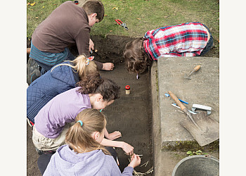 Digging in the Graveyard – Dunfermline YAC excavating, recording and researching buried gravestones with a local community group